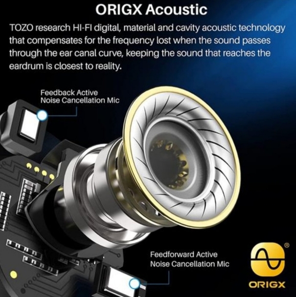 Tozo Active Noise Cancelling Wireless Earbuds, Waterproof Bluetooth Headphones - Picture 8 of 9